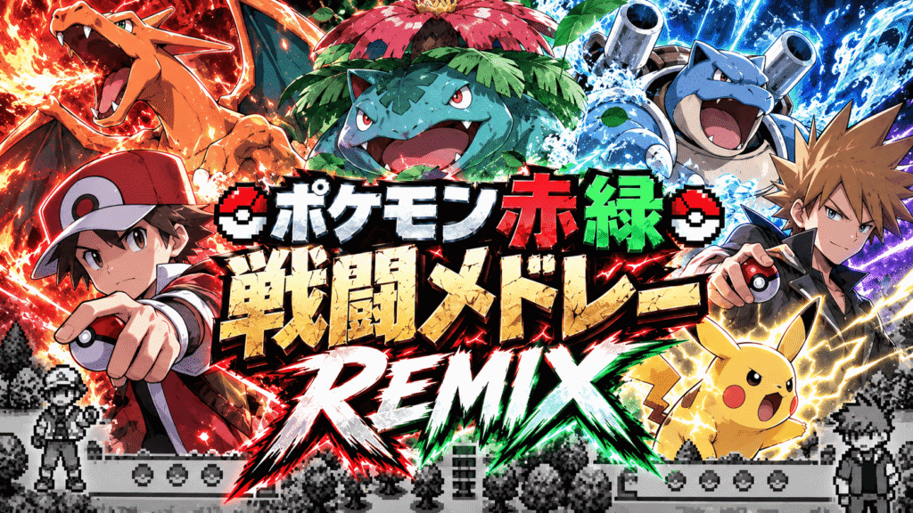【ポケモン赤緑】戦闘BGMメドレー REMIX｜Pokémon Red & Green Battle Theme Medley